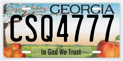GA license plate CSQ4777