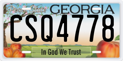 GA license plate CSQ4778