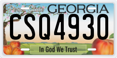 GA license plate CSQ4930