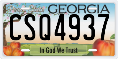 GA license plate CSQ4937