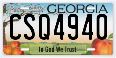 GA license plate CSQ4940