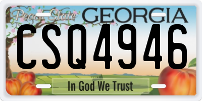 GA license plate CSQ4946