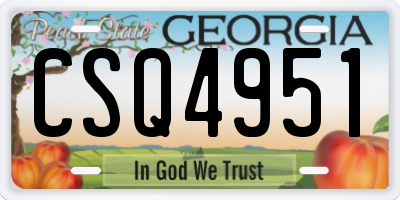 GA license plate CSQ4951