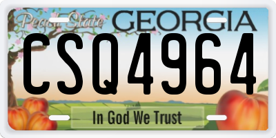 GA license plate CSQ4964