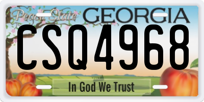 GA license plate CSQ4968