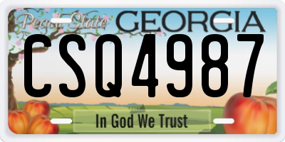 GA license plate CSQ4987