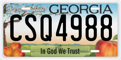 GA license plate CSQ4988