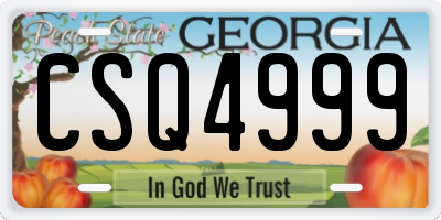 GA license plate CSQ4999