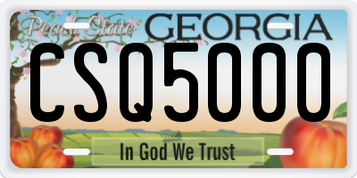 GA license plate CSQ5000
