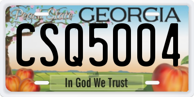 GA license plate CSQ5004