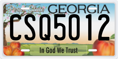 GA license plate CSQ5012