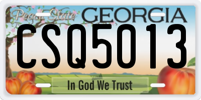 GA license plate CSQ5013