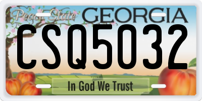 GA license plate CSQ5032
