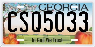 GA license plate CSQ5033