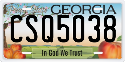GA license plate CSQ5038