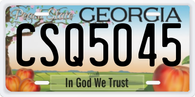 GA license plate CSQ5045