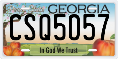 GA license plate CSQ5057
