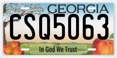GA license plate CSQ5063