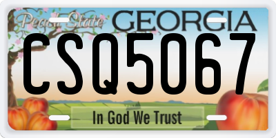 GA license plate CSQ5067