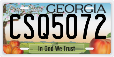 GA license plate CSQ5072