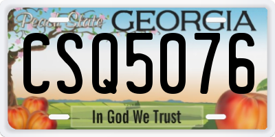GA license plate CSQ5076