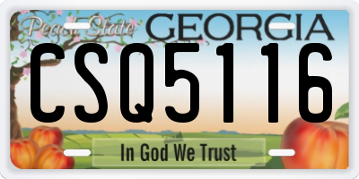 GA license plate CSQ5116