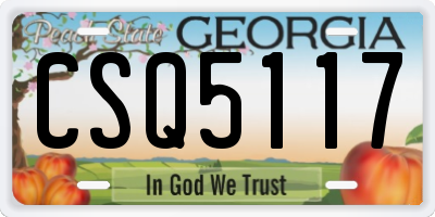 GA license plate CSQ5117