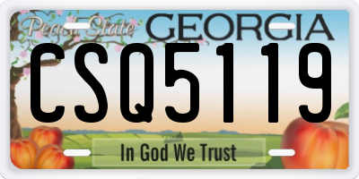 GA license plate CSQ5119