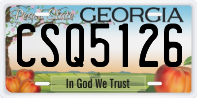 GA license plate CSQ5126