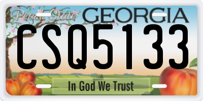GA license plate CSQ5133