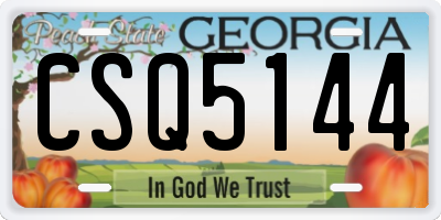 GA license plate CSQ5144