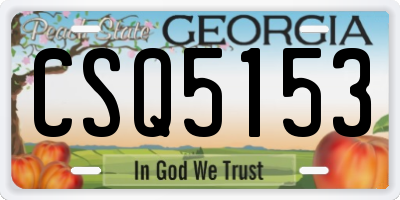 GA license plate CSQ5153