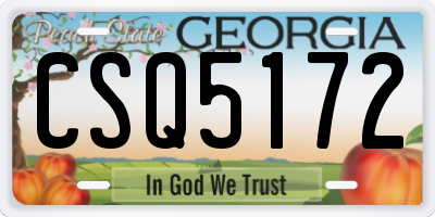 GA license plate CSQ5172