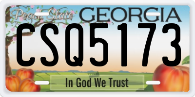 GA license plate CSQ5173