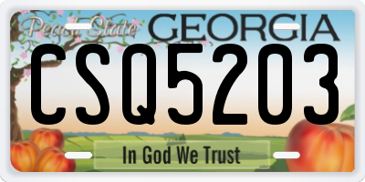 GA license plate CSQ5203