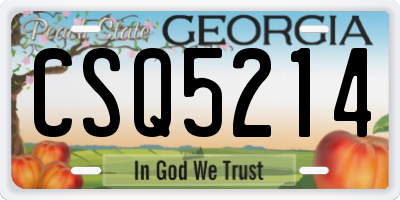 GA license plate CSQ5214