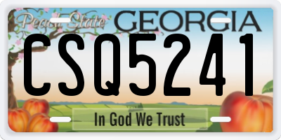 GA license plate CSQ5241