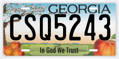 GA license plate CSQ5243