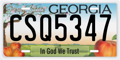 GA license plate CSQ5347