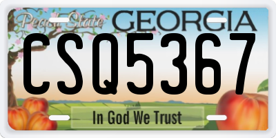 GA license plate CSQ5367