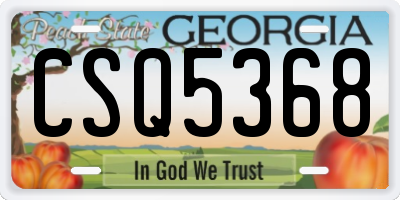 GA license plate CSQ5368