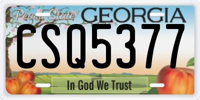 GA license plate CSQ5377