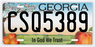 GA license plate CSQ5389