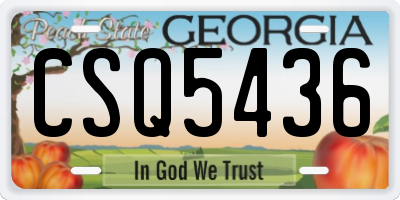 GA license plate CSQ5436