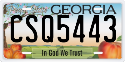 GA license plate CSQ5443