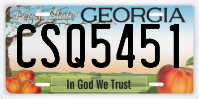 GA license plate CSQ5451
