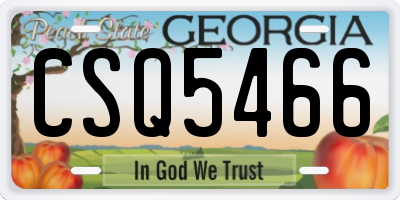 GA license plate CSQ5466