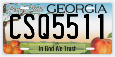 GA license plate CSQ5511