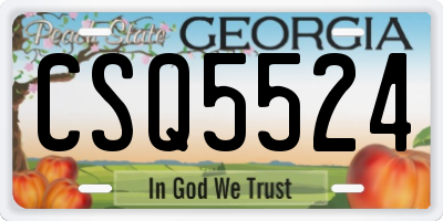 GA license plate CSQ5524