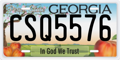 GA license plate CSQ5576